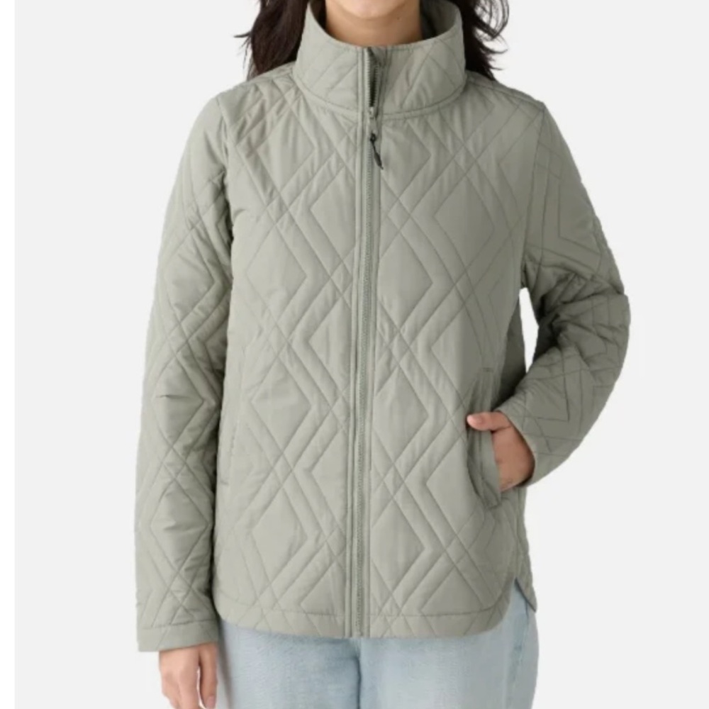 Lightweight Quilted ZipUp Jacket - Light Gray